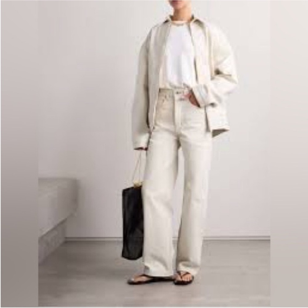INTERIOR NYC Sz 29 Off-White 'The Ty' High Rise Wide Leg Jeans new without tag